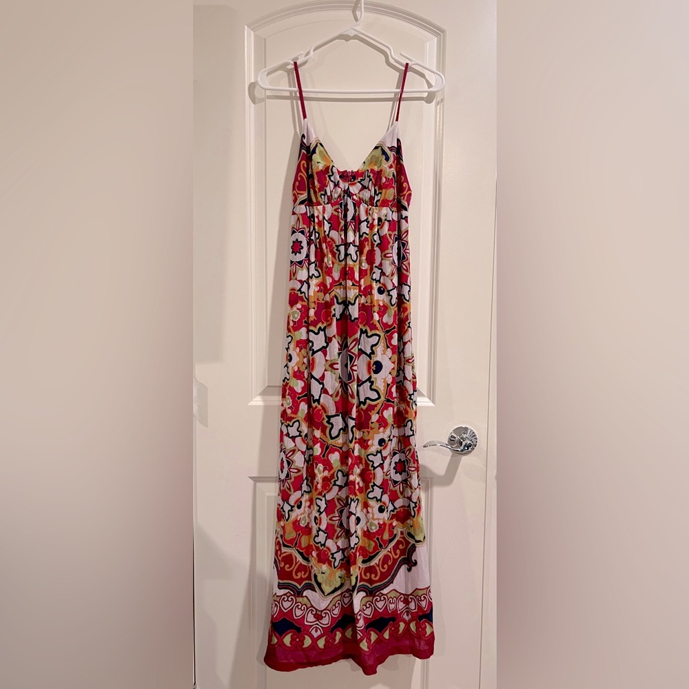 Multi-colored floral maxi dress